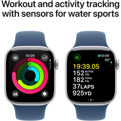 Смарт-часы Apple Watch Series 10 GPS 42mm Silver Aluminium Case with Denim Sport Band - S/M (MWWA3QH/A) фото №4