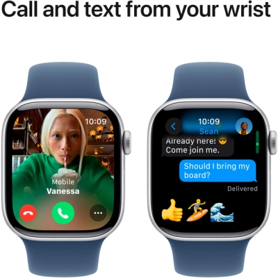 Смарт-часы Apple Watch Series 10 GPS 42mm Silver Aluminium Case with Denim Sport Band - S/M (MWWA3QH/A) фото №7