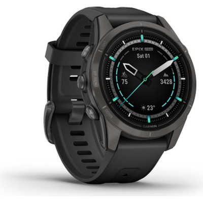 Смарт-годинник Garmin Epix Pro Gen 2 Sapphire Edition 42 мм Carbon Grey DLC Titanium with Black Band (010-02802-15) фото №3