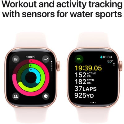 Смарт-часы Apple Watch Series 10 GPS 42mm Rose Gold Aluminium Case with Light Blush Sport Band - S/M (MWWH3QH/A) фото №4