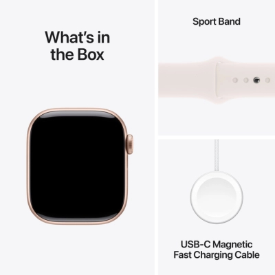 Смарт-часы Apple Watch Series 10 GPS 42mm Rose Gold Aluminium Case with Light Blush Sport Band - S/M (MWWH3QH/A) фото №9