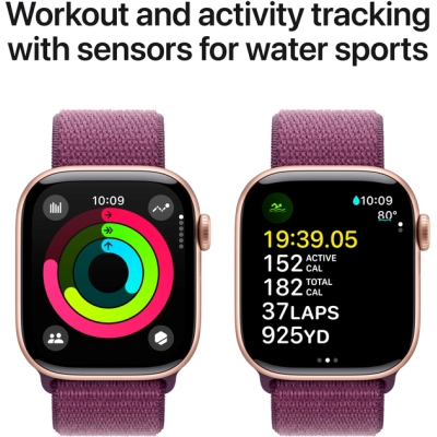 Смарт-часы Apple Смарт-годинник  Watch Series 10 GPS 42mm Rose Gold Aluminium Case with Plum Sport Loop (MWWK3QH/A) фото №4