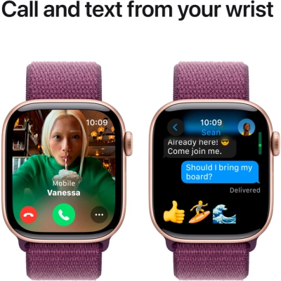 Смарт-часы Apple Смарт-годинник  Watch Series 10 GPS 42mm Rose Gold Aluminium Case with Plum Sport Loop (MWWK3QH/A) фото №7