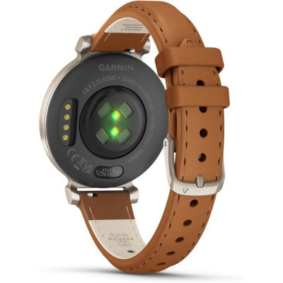 Смарт-годинник Garmin Lily 2 Classic Cream Gold with Tan Leather Band (010-02839-02) фото №6