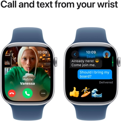 Смарт-часы Apple Watch Series 10 GPS 46mm Silver Aluminium Case with Denim Sport Band - S/M (MWWL3QH/A) фото №7