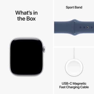 Смарт-часы Apple Watch Series 10 GPS 46mm Silver Aluminium Case with Denim Sport Band - S/M (MWWL3QH/A) фото №9