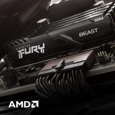 Модуль памяти для компьютера  DDR4 16GB (2x8GB) 3733 MHz Fury Beast Black  (KF437C19BBK2/16) фото №11