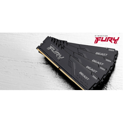 Модуль памяти для компьютера  DDR4 16GB (2x8GB) 3733 MHz Fury Beast Black  (KF437C19BBK2/16) фото №7