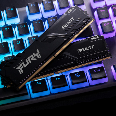 Модуль памяти для компьютера  DDR4 16GB (2x8GB) 3733 MHz Fury Beast Black  (KF437C19BBK2/16) фото №9