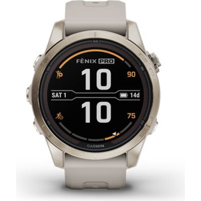 Смарт-часы Garmin Fenix 7S Pro Sapphire Solar Soft Gold with Light Sand Band (010-02776-15) фото №2