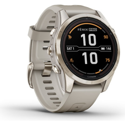 Смарт-часы Garmin Fenix 7S Pro Sapphire Solar Soft Gold with Light Sand Band (010-02776-15) фото №3