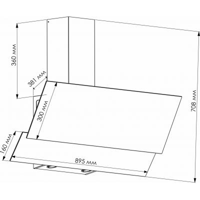 Витяжки Eleyus LUNA 1200 LED 90 BL фото №8