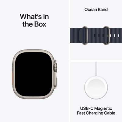 Смарт-часы Apple Watch Ultra 2 2024 GPS   Cellular 49mm Natural Titanium Case with Navy Ocean Band (MX4D3UL/A) фото №9