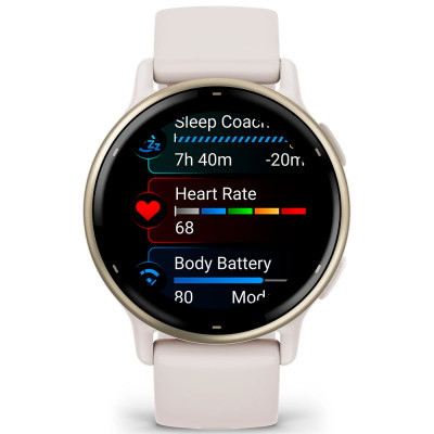 Смарт-часы Garmin Vivoactive 5 Cream Gold Aluminium Bezel with Ivory Case (010-02862-11) фото №2