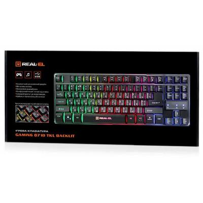 Клавіатура REAL-EL 8710 Gaming TKL Backlit, black фото №3