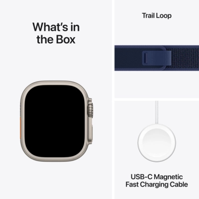 Смарт-часы Apple Watch Ultra 2 2024 GPS   Cellular 49mm Natural Titanium Case with Blue Trail Loop (MX4L3UL/A) фото №9