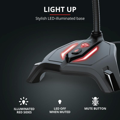 Мікрофон Trust GXT 215 Zabi LED-Illuminated USB Gaming Black (23800) фото №7