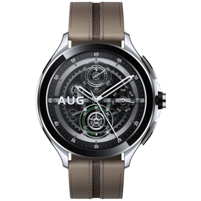Смарт-часы Xiaomi Watch 2 Pro Bluetooth Silver Case with Brown Leather Strap фото №2