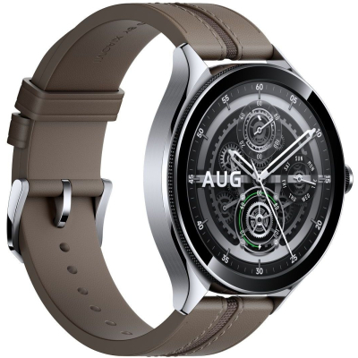 Смарт-часы Xiaomi Watch 2 Pro Bluetooth Silver Case with Brown Leather Strap фото №3
