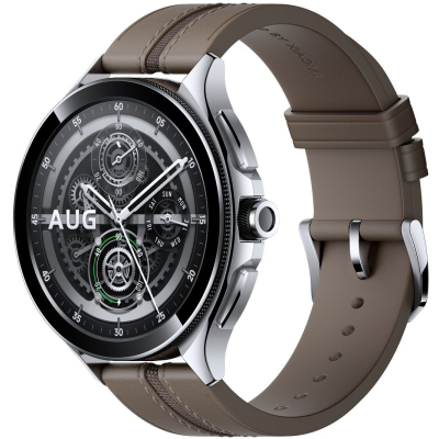 Смарт-часы Xiaomi Watch 2 Pro Bluetooth Silver Case with Brown Leather Strap