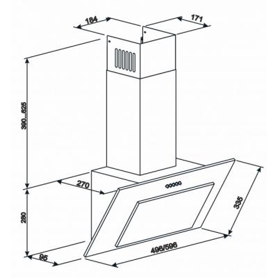 Вытяжки Eleyus VERTICAL 470 60 WH фото №12