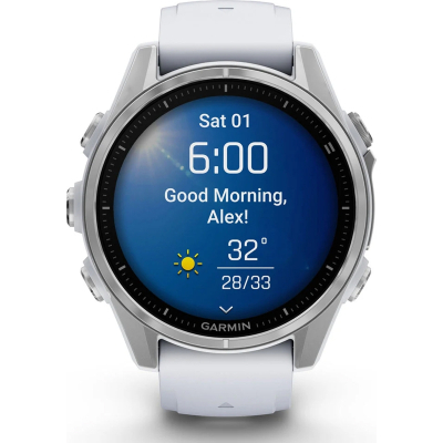 Смарт-часы Garmin Fenix 8 Amoled 43 мм Silver with Whitestone Silicone Band (010-02903-00) фото №8