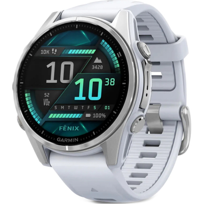 Смарт-часы Garmin Fenix 8 Amoled 43 мм Silver with Whitestone Silicone Band (010-02903-00)