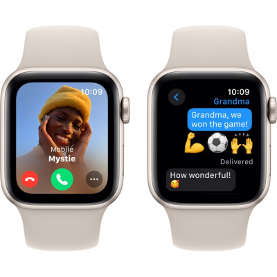 Смарт-годинник Apple Watch SE (gen 2) 2023 40mm Starlight Aluminum Case with Starlight Sport Band S/M (MR9U3) фото №4
