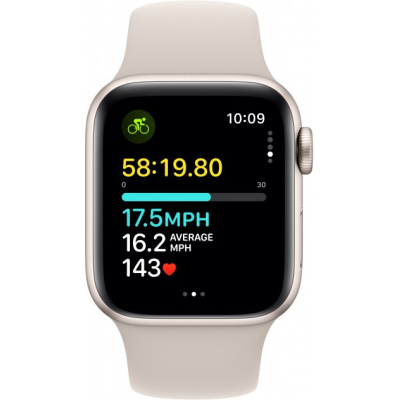 Смарт-годинник Apple Watch SE (gen 2) 2023 40mm Starlight Aluminum Case with Starlight Sport Band S/M (MR9U3) фото №6