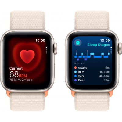 Смарт-годинник Apple Watch SE 2023 GPS 40mm Starlight Aluminium Case with Starlight Sport Loop (MR9W3QP/A) фото №5