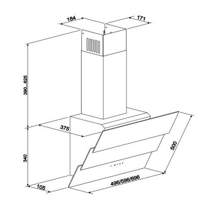 Вытяжки Eleyus Fiona 1000 60 WH фото №11