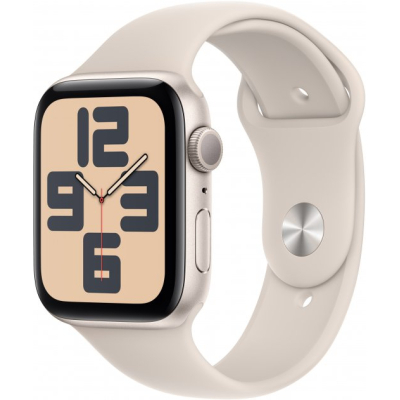 Смарт-годинник Apple Watch SE 2023 GPS 44mm Starlight Aluminium Case with Starlight Sport Band - S/M (MRE43QP/A)