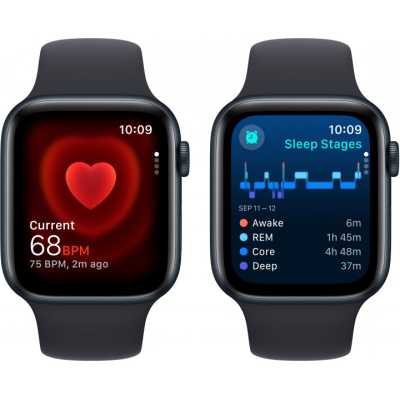 Смарт-часы Apple Watch SE 2023 GPS 44mm Midnight Aluminium Case with Midnight Sport Band - S/M (MRE73QP/A) фото №5