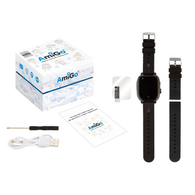 Smart годинник AmiGo GO005 4G WIFI Kids waterproof Thermometer Black (747016) фото №8