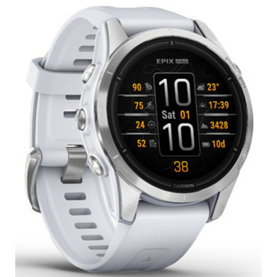 Смарт-часы Garmin Epix Pro Standard Edition 42 mm Silver with Whitestone Band (010-02802-01) фото №3