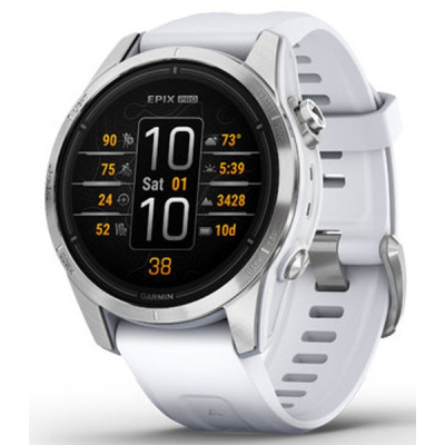 Смарт-часы Garmin Epix Pro Standard Edition 42 mm Silver with Whitestone Band (010-02802-01)