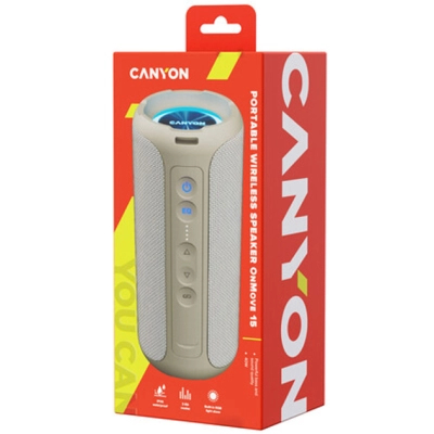 Портативна колонка Canyon OnMove 15 EQ TWS IPX6 Beige (CNE-CBTSP15BG) фото №6