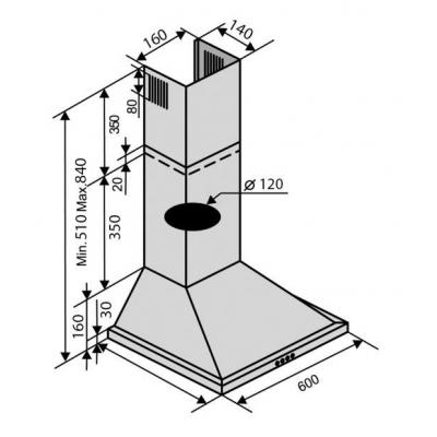 Вытяжки Ventolux LIDO 50 WH (700) фото №7