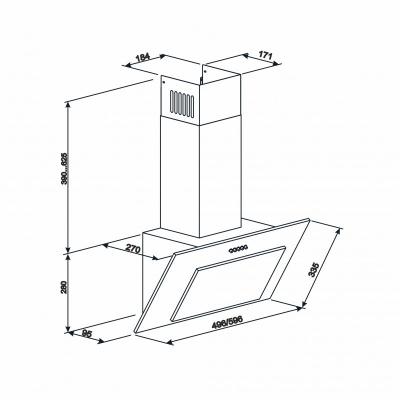 Витяжки Eleyus VERTICAL 470 50 BL фото №12
