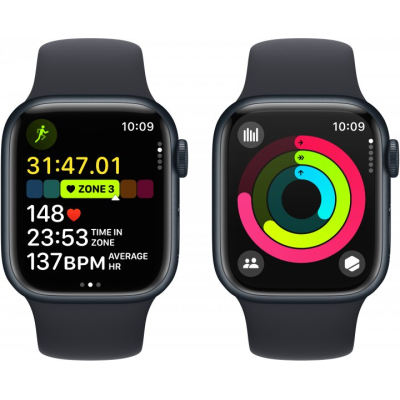 Смарт-часы Apple Watch Series 9 GPS 41mm Midnight Aluminium Case with Midnight Sport Band - S/M (MR8W3QP/A) фото №8