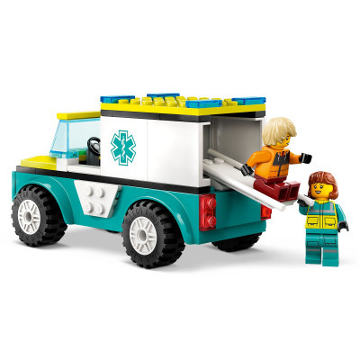 Конструктор Lego City Карета швидкої допомоги й сноубордист 79 деталей (60403) фото №3