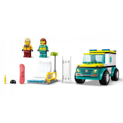 Конструктор Lego City Карета швидкої допомоги й сноубордист 79 деталей (60403) фото №6