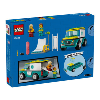 Конструктор Lego City Карета швидкої допомоги й сноубордист 79 деталей (60403) фото №7