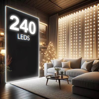 Гірлянда Colorway Штора завіса 3 x 2 м 240 LED USB теплий колір (CW-GW-240L32U) фото №3