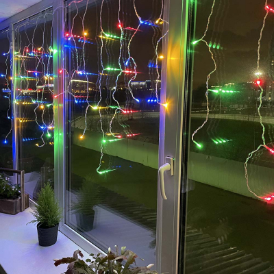 Гирлянда Colorway Бахрома 3мx0.6м 100Led IP20 цветная (CW-GF-100L36VMC) фото №9