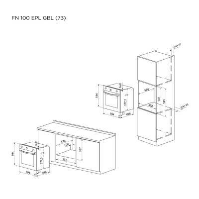 Духовой шкаф Pyramida FN 100 EPL GBL (73) фото №11