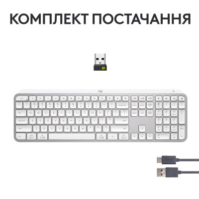 Клавиатура Logitech MX Keys S Wireless UA Pale Grey (920-011588) фото №9