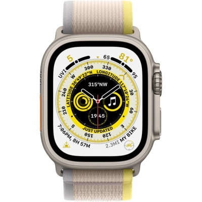 Smart часы Apple Watch Ultra GPS   Cellular, 49mm Titanium Case with Yellow/Beige Trail Loop M/L (MQFU3UL фото №3