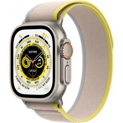 Smart часы Apple Watch Ultra GPS   Cellular, 49mm Titanium Case with Yellow/Beige Trail Loop M/L (MQFU3UL