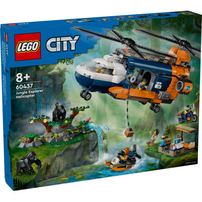 Конструктор Lego City Вертоліт у базовому таборі для дослідження джунглів (60437)